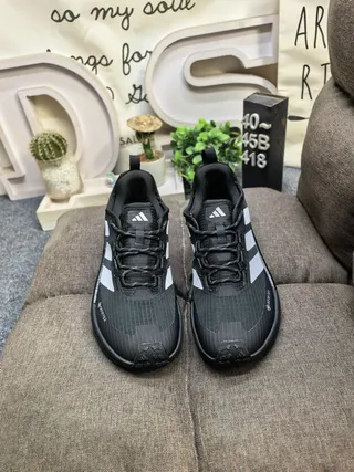 Adidas TERREX Black White Silhouette GORE-TEX Waterproofing Running Shoes
