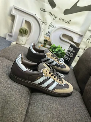 Adidas Samba Brown Beige White Lifestyle Sneakers