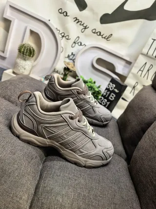 Adidas Gray Black Retro Runner Silhouette Mesh And Synthetic Overlays Chunky Sneakers