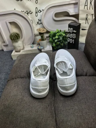 Adidas White Knit Three-Stripe Sculpted Midsole Lifestyle Sneakers