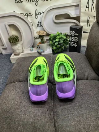 Adidas Adizero Evo SL 2 Neon Green Purple Running Shoes