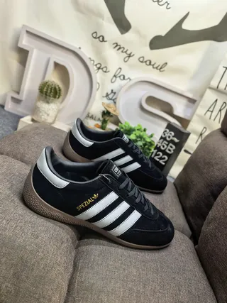 Adidas Spezial Black and White Suede Lifestyle Sneakers