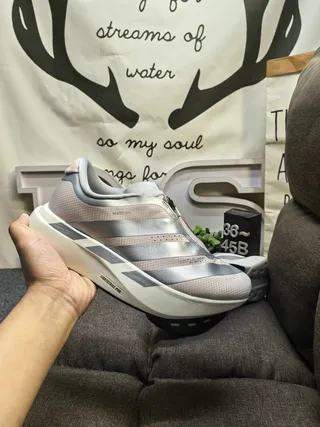 Adidas Pink Silver Laceless Slip-On Platform Sole Lifestyle Sneakers