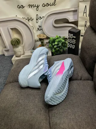 Adidas Blue Silver Engineered Mesh Upper Sculpted Dual-Density Midsole Running Shoes