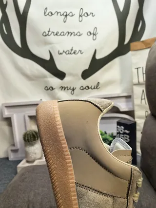 Maison Margiela Beige Brown Panelled Upper Suede And Leather Mix Lifestyle Sneakers