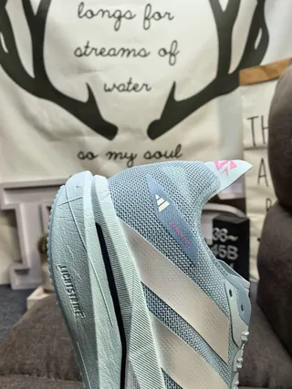 Adidas Blue Pink Lightweight Knit Upper Three-Stripe Side Panel Running Shoes