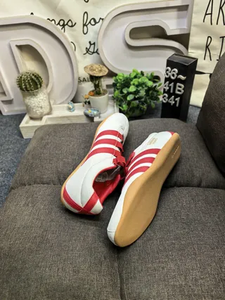 Adidas Tokyo Laceless White and Red Lifestyle Sneakers