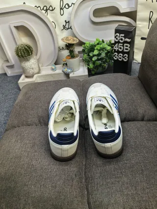 Adidas Samba Off-White and Blue Lifestyle Sneakers