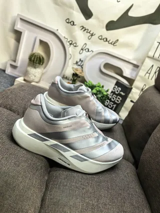 Adidas Pink Silver Laceless Slip-On Platform Sole Lifestyle Sneakers