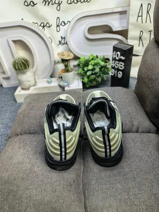 Adidas Black Army Green Sole Layered Suede And Mesh Upper Chunky Sneakers