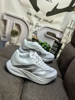 Adidas Blue Silver Engineered Mesh Upper Sculpted Dual-Density Midsole Running Shoes