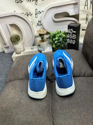 Adidas Blue Silver Engineered Mesh Upper Sculpted Dual-Density Midsole Running Shoes