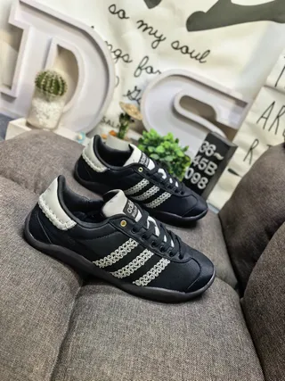 Adidas Black Beige Low-Top Embroidered Stripes Lifestyle Sneakers