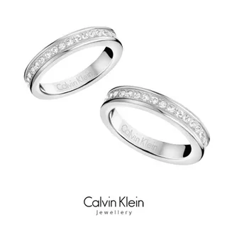 Calvin Klein Polished Rose Gold Engraved Band Ring