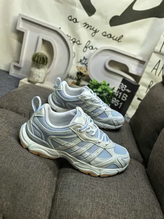 Adidas Silver Black Sole Metallic Upper Chunky Sneakers