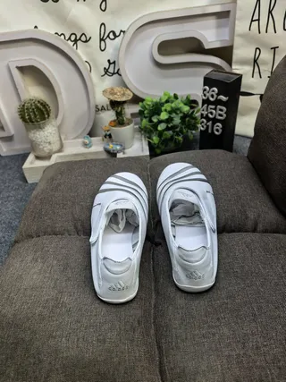 Adidas Slip-On Three-Stripe White and Blue Lifestyle Sneakers
