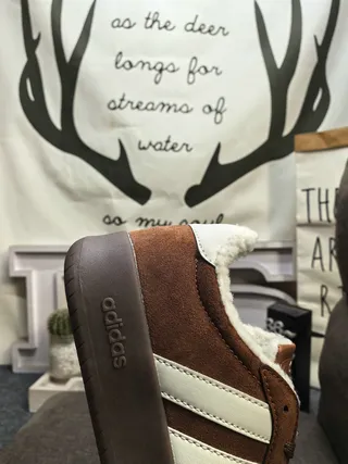 Adidas Beige Suede Shearling-Lined Lifestyle Sneakers