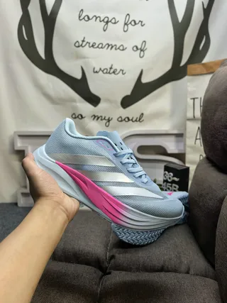 Adidas Blue Silver Engineered Mesh Upper Sculpted Dual-Density Midsole Running Shoes