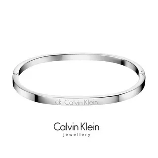 Calvin Klein Minimalist Engraved Silver-Tone Thin Bangle Bracelet