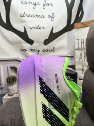 Adidas Adizero Evo SL 2 Neon Green Purple Running Shoes