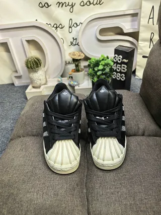 Adidas Superstar Shell Toe Black and Creme Lifestyle Sneakers
