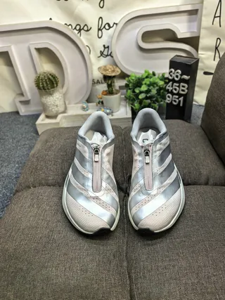 Adidas Pink Silver Laceless Slip-On Platform Sole Lifestyle Sneakers