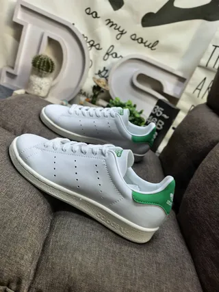 Adidas Stan Smith White and Green Lifestyle Sneakers
