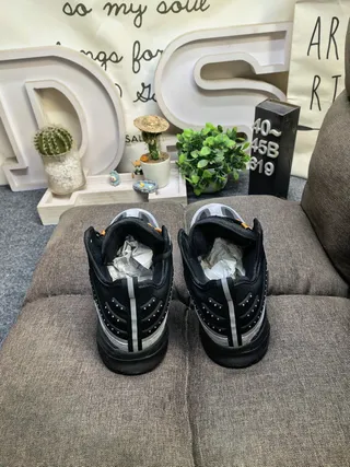 Adidas Black Army Green Sole Layered Suede And Mesh Upper Chunky Sneakers