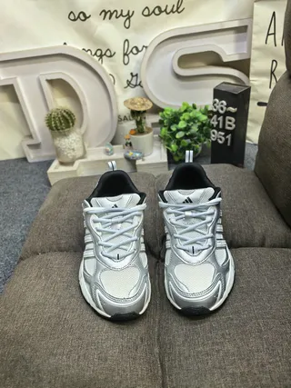 Adidas Silver Black Sole Metallic Upper Chunky Sneakers