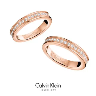 Calvin Klein Polished Rose Gold Engraved Band Ring