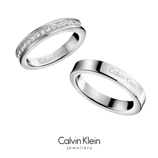 Calvin Klein Polished Rose Gold Engraved Band Ring