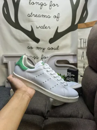 Adidas Stan Smith White and Green Lifestyle Sneakers