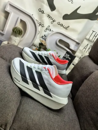 Adidas Adizero Evo SL 2 White Black Red Running Shoes
