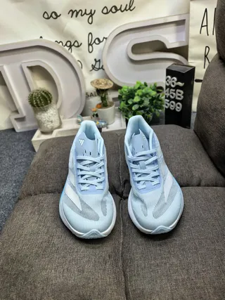 Adidas Blue Silver Engineered Mesh Upper Sculpted Dual-Density Midsole Running Shoes