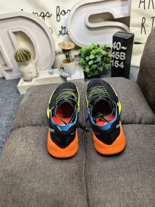 Adidas Black Orange Engineered Mesh Upper Gradient Midsole Running Shoes