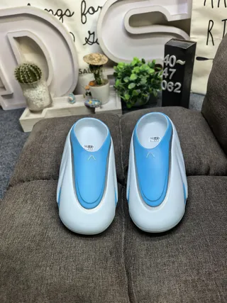 Gray and Blue Accent Molded Sole Slipper