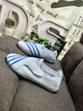 Adidas Slip-On Three-Stripe White and Blue Lifestyle Sneakers