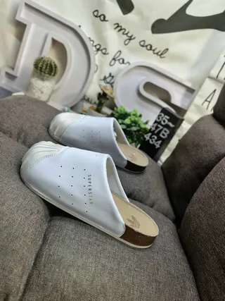 Adidas Superstar Slide White Perforated Leather Slippers