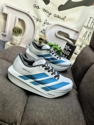 Adidas Adizero Evo SL 2 White Blue Running Shoes