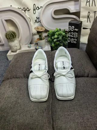 Adidas White Black Laceless T-Strap Three-Stripe Side Panel Lifestyle Sneakers