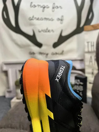 Adidas Black Orange Engineered Mesh Upper Gradient Midsole Running Shoes
