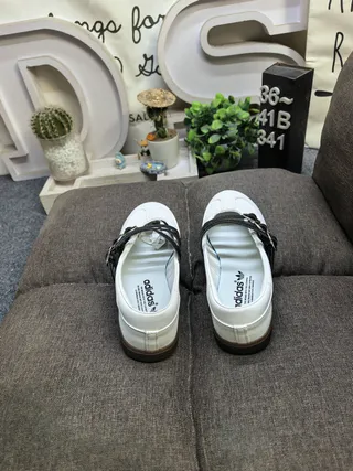 White Leather Buckle-Strap Mary Jane Shoes