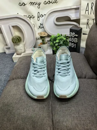 Adidas Beige Green Platform Sole Mesh Upper Chunky Sneakers