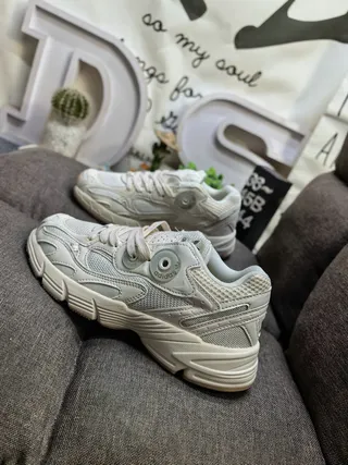 Adidas White Gray Midsole Mesh And Synthetic Overlay Construction Chunky Sneakers
