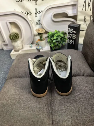 Brown Beige High-Top Leather Upper Ankle Boots