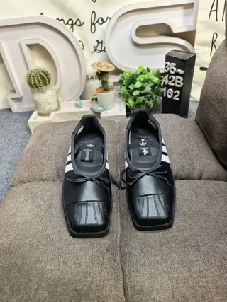 Adidas Black White Stripe Mary Jane Shoes