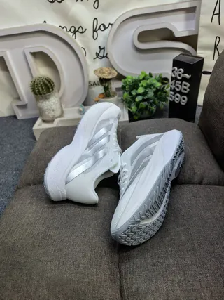 Adidas Blue Silver Engineered Mesh Upper Sculpted Dual-Density Midsole Running Shoes