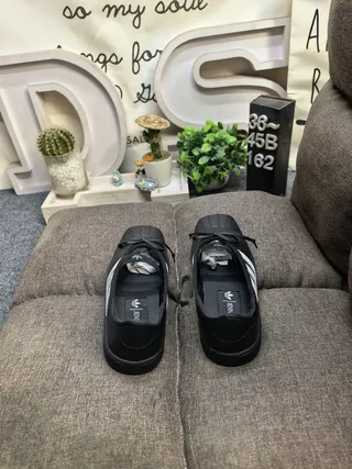 Adidas Black Three-Stripe Bow Strap Mary Jane Shoes