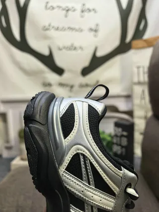 Adidas Silver Black Sole Metallic Upper Chunky Sneakers