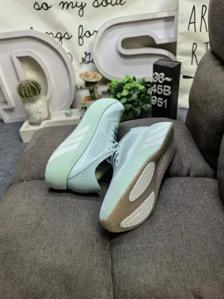 Adidas Beige Green Platform Sole Mesh Upper Chunky Sneakers